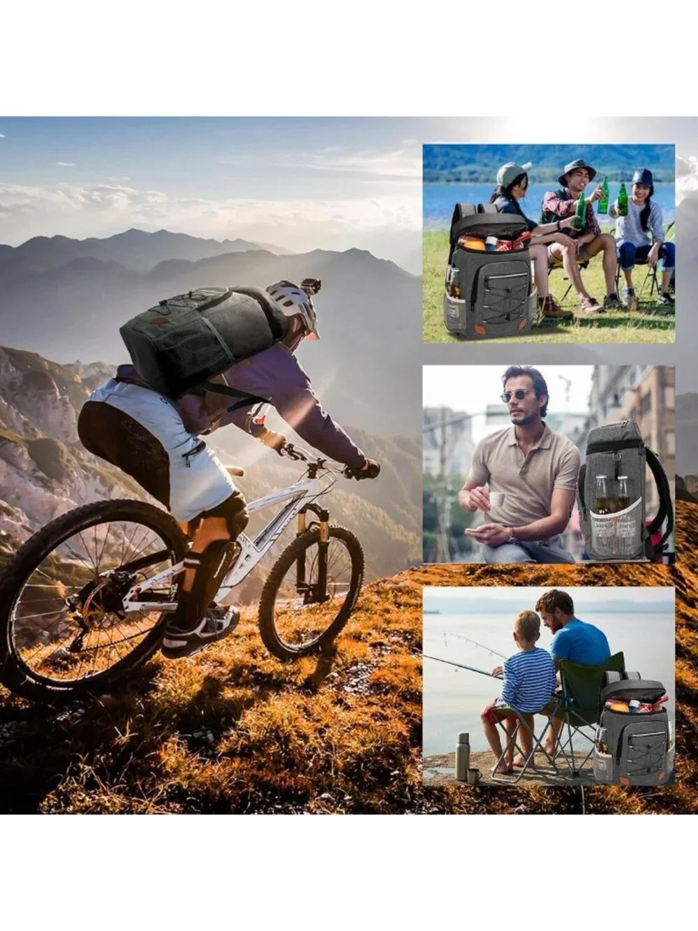 Insulated Backpack Cooler, Leakproof Soft Cooler for Camping & Hiking Adventures